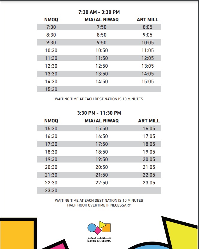 Bus Timings of MIA