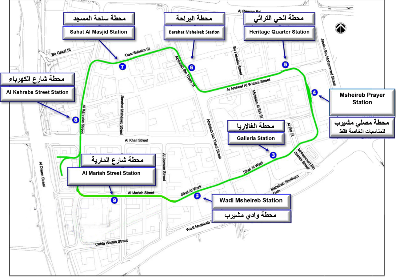 Msheireb Tram route map